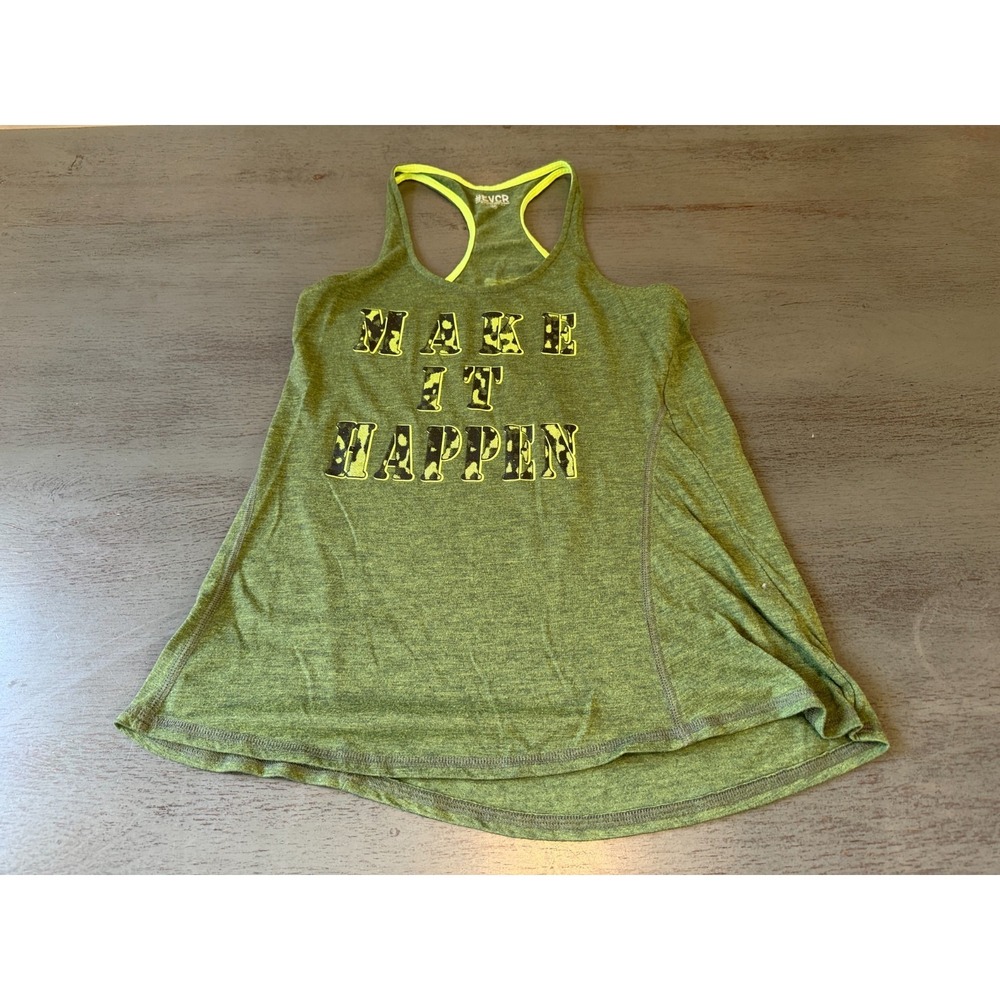 MAKE IT HAPPY green #EVCR tank top shirt size medium